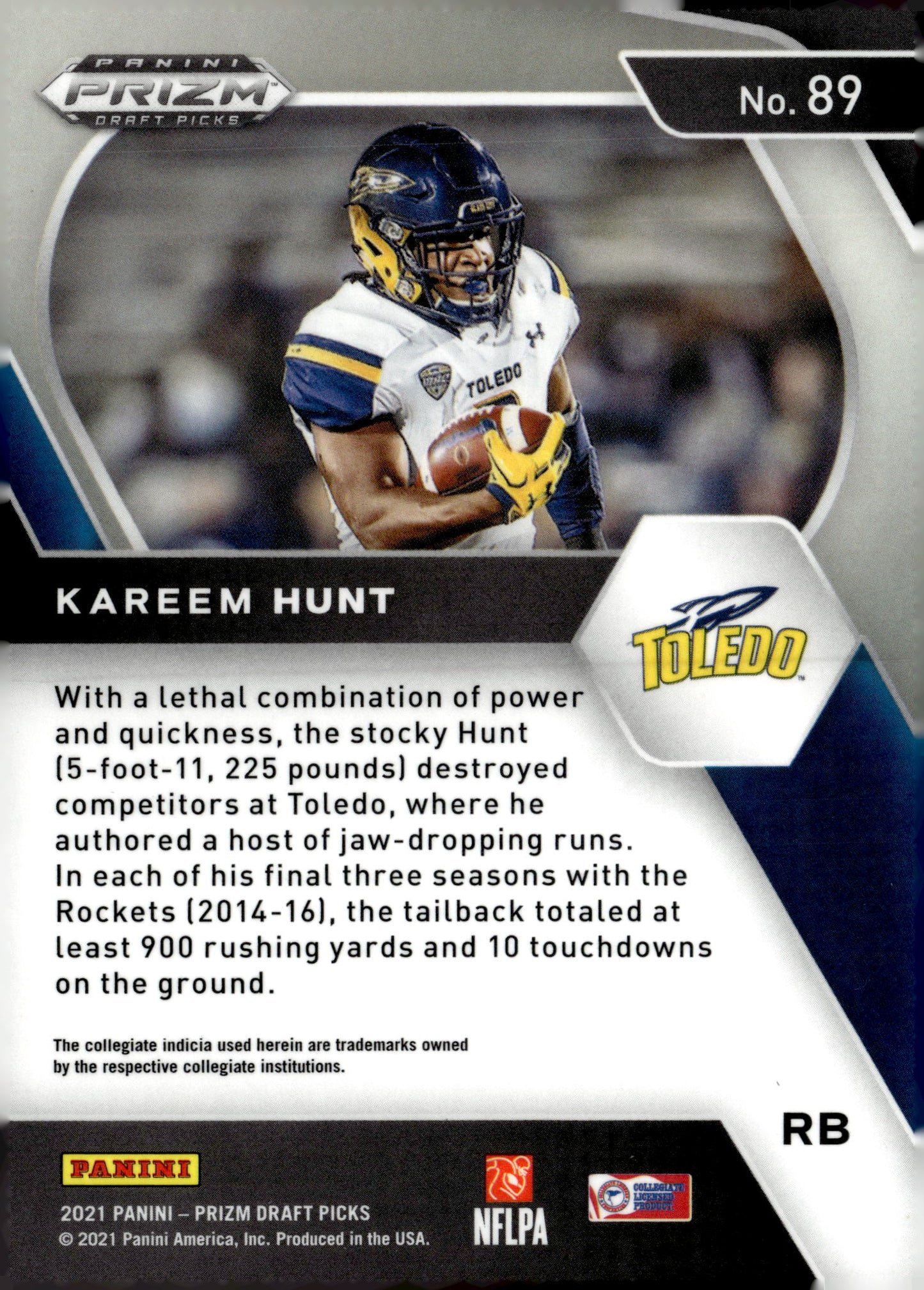 2021 Panini Prizm Draft Picks Collegiate #89 Kareem Hunt