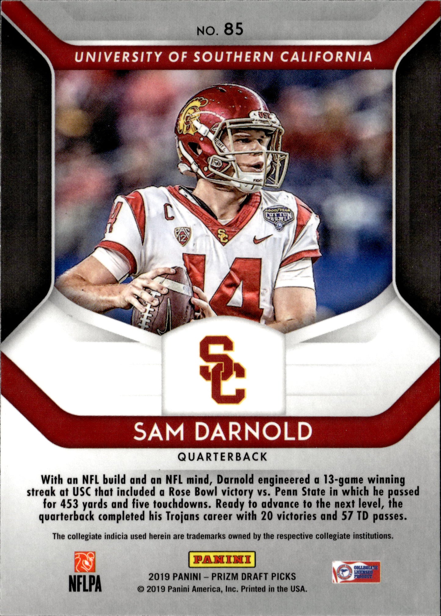 2019 Panini Prizm Draft Picks #85 Sam Darnold