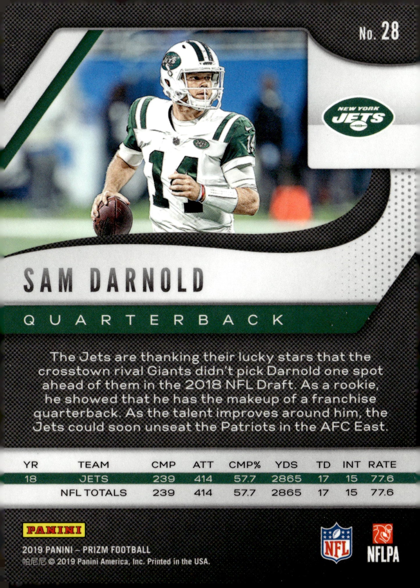 2019 Panini Prizm #28 Sam Darnold