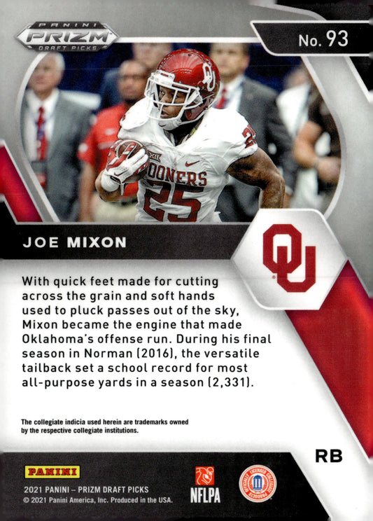 2021 Panini Prizm Draft Picks Collegiate #93 Joe Mixon