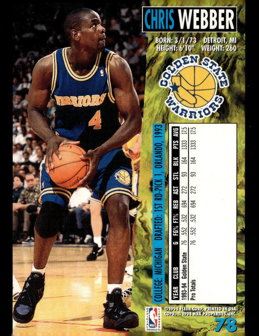 1994-95 Fleer #78 Chris Webber