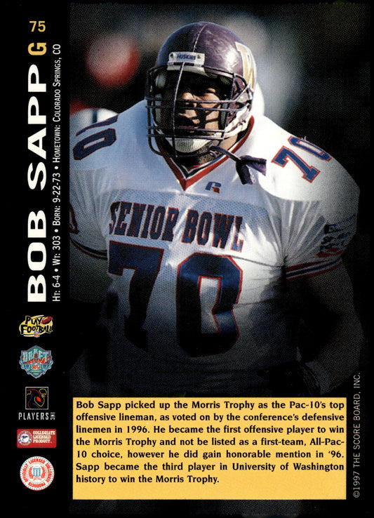 1997 Score Board NFL Rookies #75 Bob Sapp