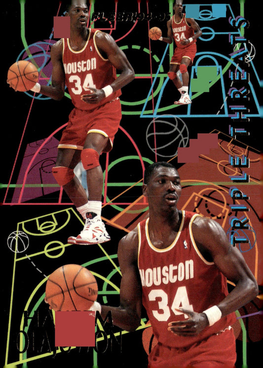 1994-95 Fleer #6 Hakeem Olajuwon Triple Threats