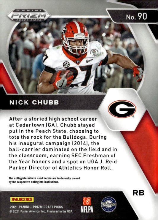 2021 Panini Prizm Draft Picks Collegiate #90 Nick Chubb