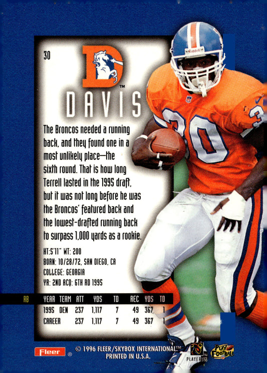 1996 Ultra Sensations #30 Terrell Davis Rainbow