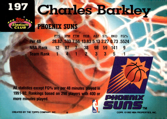 1992-93 Stadium Club #197 Charles Barkley Members Only