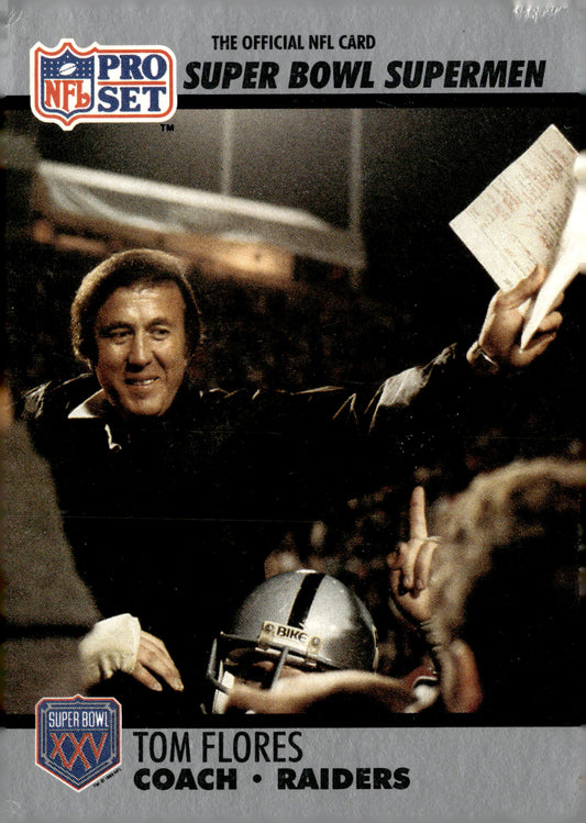 1990-91 Pro Set Super Bowl XXV Silver Anniversary Commemorative #25 Tom Flores