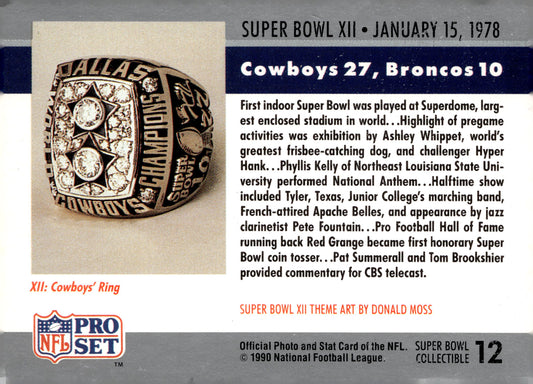 1990 Pro Set #12 Super Bowl Super Bowl Collectibles