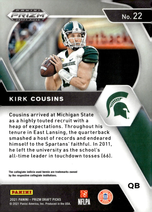 2021 Panini Prizm Draft Picks Collegiate #22 Kirk Cousins