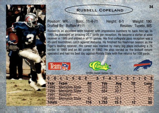 1993 Classic #34 Russell Copeland