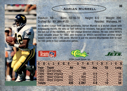 1993 Classic #30 Adrian Murrell