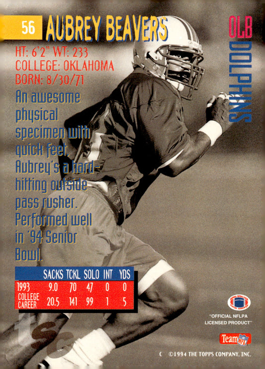 1994 Stadium Club #56 Aubrey Beavers